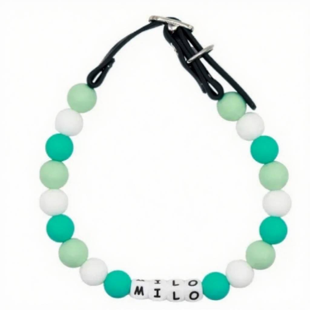 Personalized Pet Dog Cat Name Collar Necklace with Beads and Adjustable Buckle, Ideal Gift for Pet Lovers