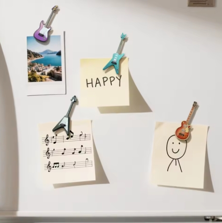 4Pcs Guitar Cute Fridge Magnets Musical Instruments Refrigerator Magnets