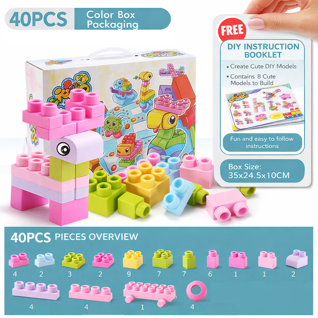 JELL-O BLOCKS: 40-Piece Montessori Sensory Building Soft Blocks