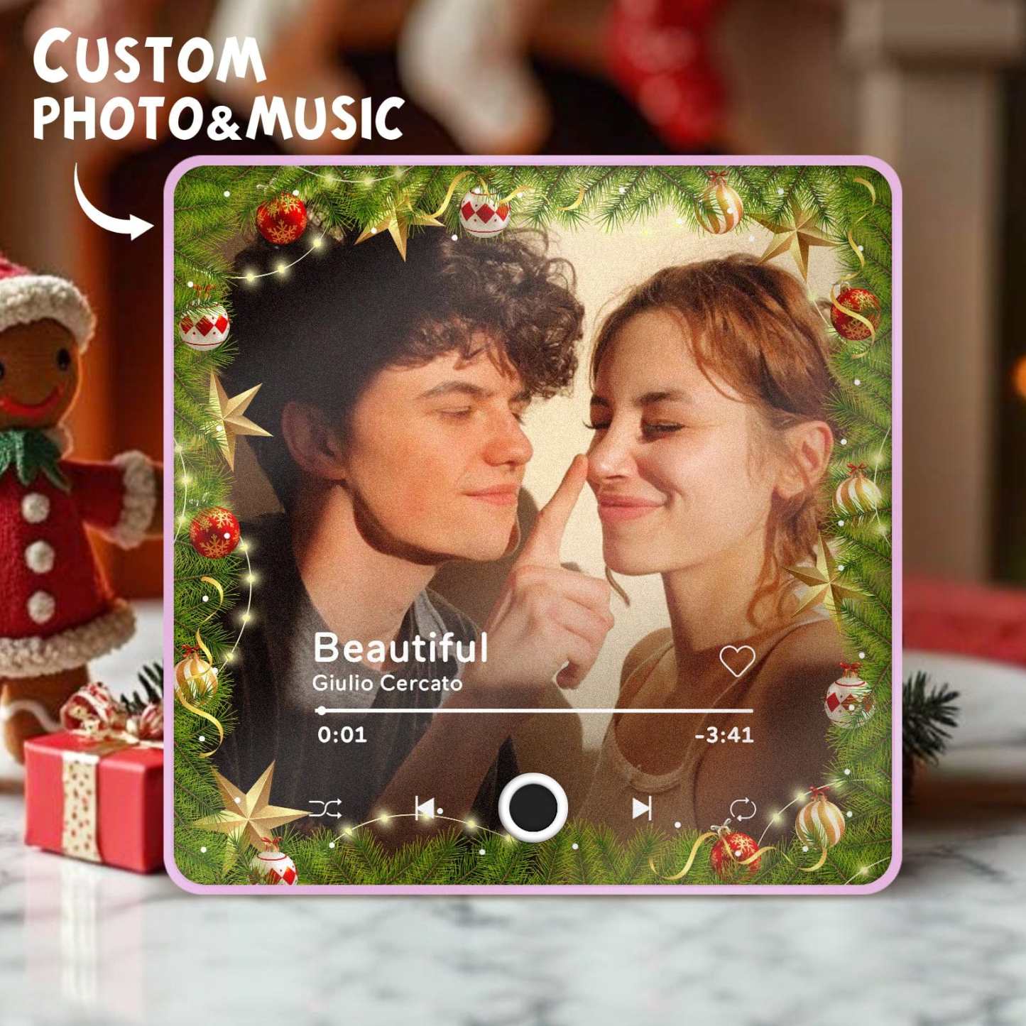 Customized Music Fridge Magnet Personalized Fridge Magnet With Face Photo for Creative Christmas Gift