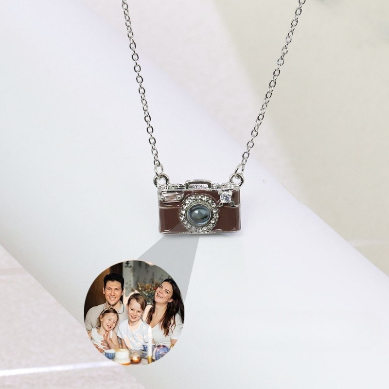 Personalized Photo Necklace Projection Gem Camera Necklace Anniversary Gifts for Her