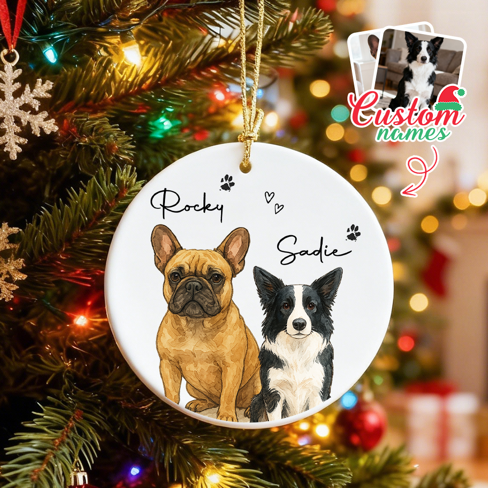 Ornamento Fotografico Personalizzato Con Acquerello Per Animali Domestici: Ricordo Commemorativo Personalizzato