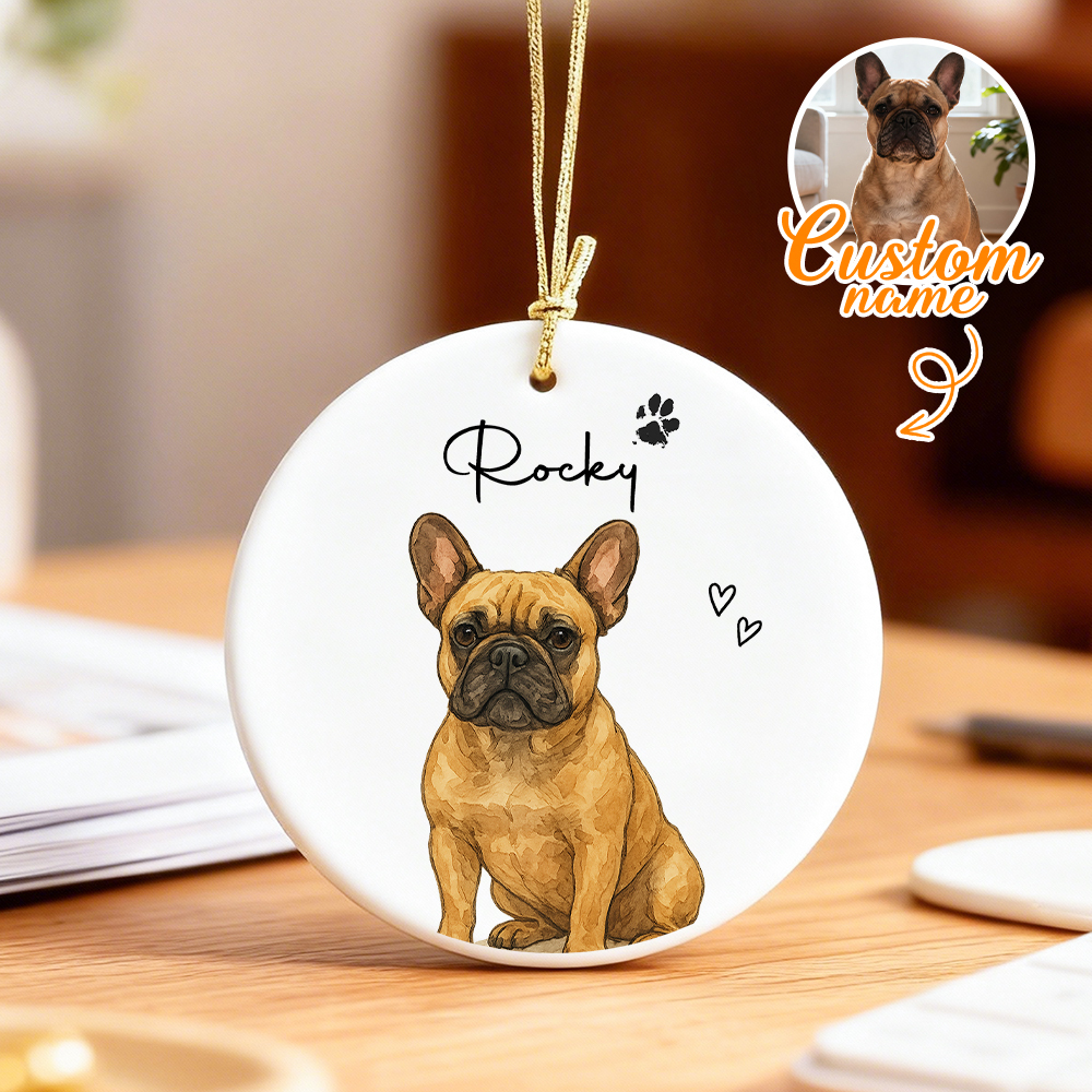 Ornamento Fotografico Personalizzato Con Acquerello Per Animali Domestici: Ricordo Commemorativo Personalizzato