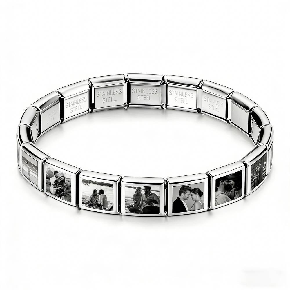 Custom Photo Italian Charm Bracelet Personalized Y2K Stainless Steel Jewelry Gifts for Lover