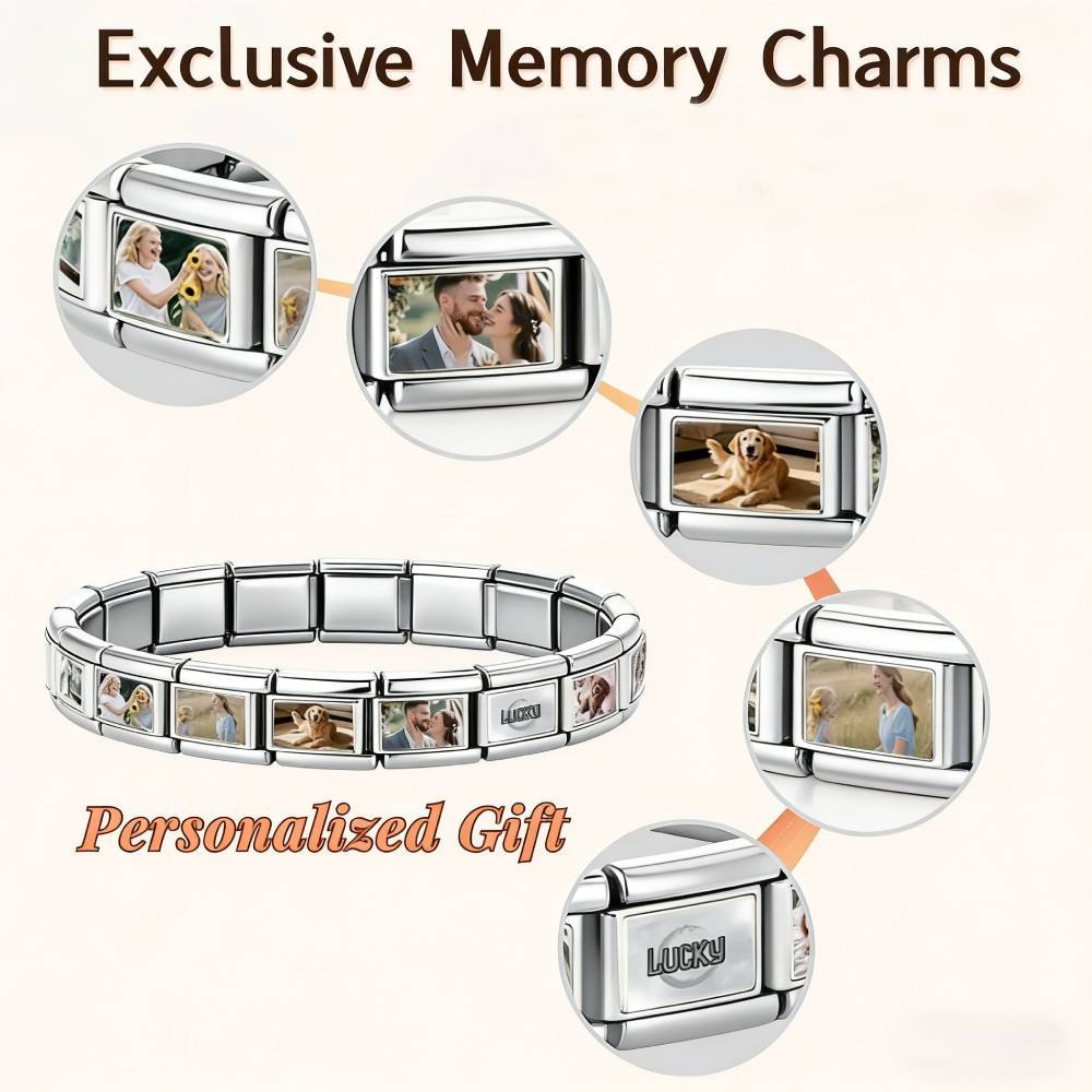 Custom Photo Italian Charm Bracelet Personalized Y2K Stainless Steel Jewelry Gifts for Lover