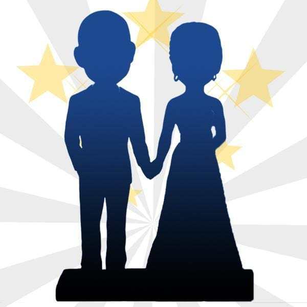 Bobblehead Personalizzato Completamente Personalizzabile Per 2 Persone Con Testo Inciso, Regalo Di Compleanno - 