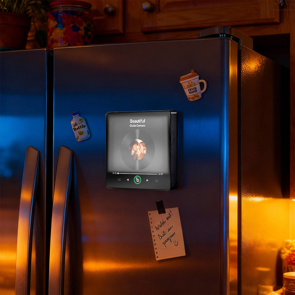 Custom Music Fridge Magnet with Light Colorful Frame Album Fridge Magnet Music Wall That Can Be Played Christmas Gifts - CustWitUK