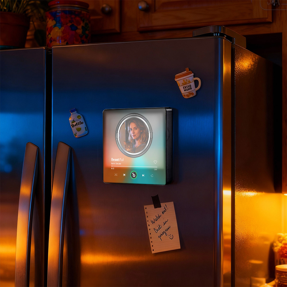 Calamita Da Frigorifero Luminosa Personalizzata Con Musica, Riproduci Canzoni Personalizzate Con Foto, Regalo Unico Per La Famiglia