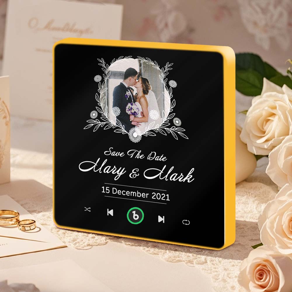 Music Fridge Magnet Custom Wedding Gifts for Couples Personalized Music Magnets Can Play Songs - 