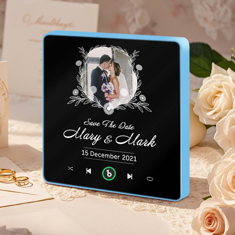 Music Fridge Magnet Custom Wedding Gifts for Couples Personalized Music Magnets Can Play Songs - 