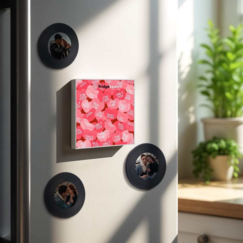 Custom Music & Photo Fridge Magnet Can Customize 1-6 Vinyl and Songs - 
