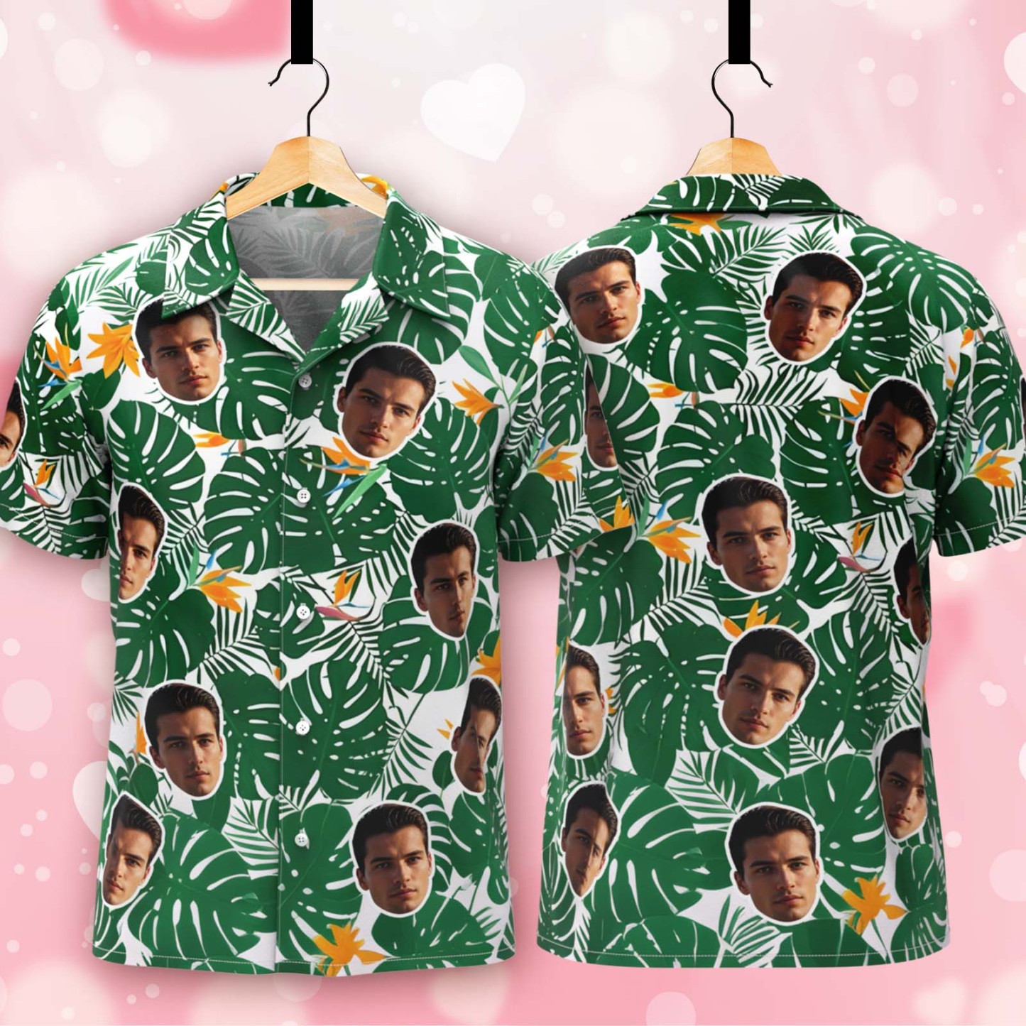 Divertente Camicia Hawaiana Personalizzata Con Foglie, Maglietta Con Foto, Regalo Perfetto Per La Festa Del Papà - 