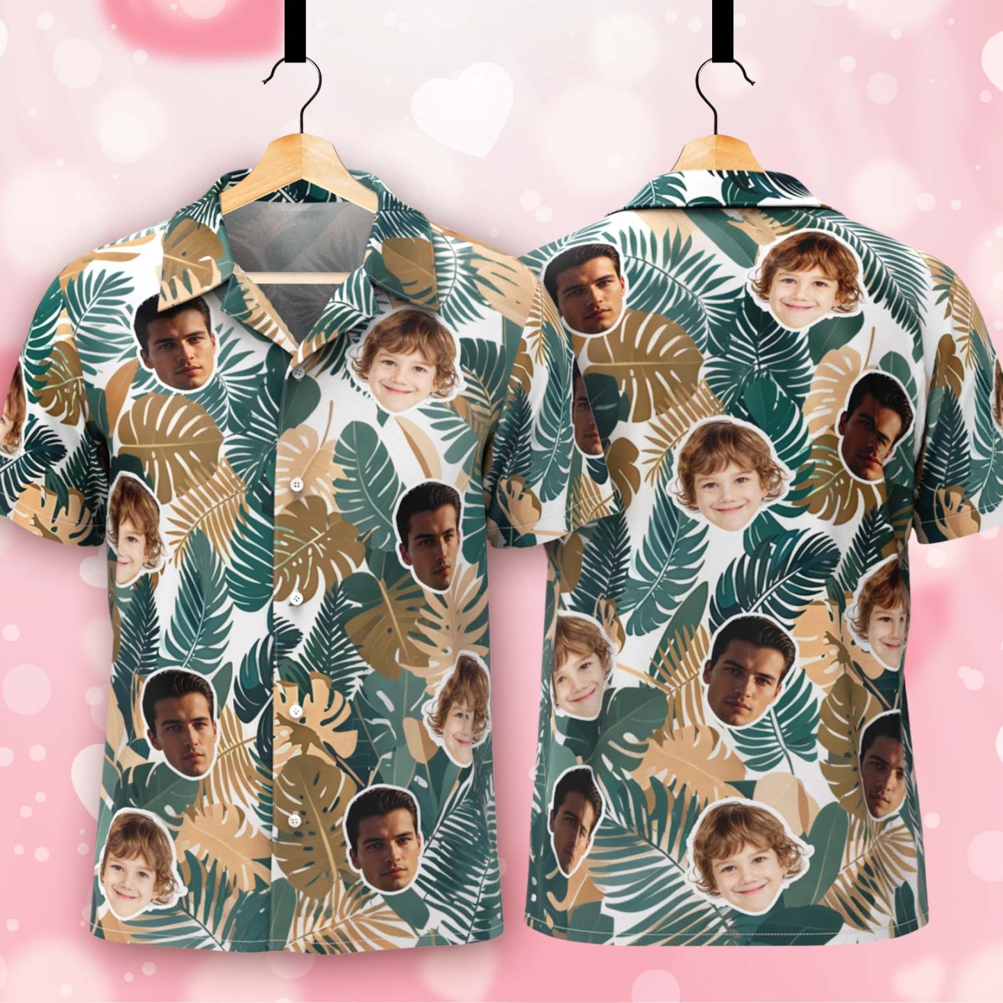 Divertente Camicia Hawaiana Personalizzata Con Foglie, Maglietta Con Foto, Regalo Perfetto Per La Festa Del Papà - 