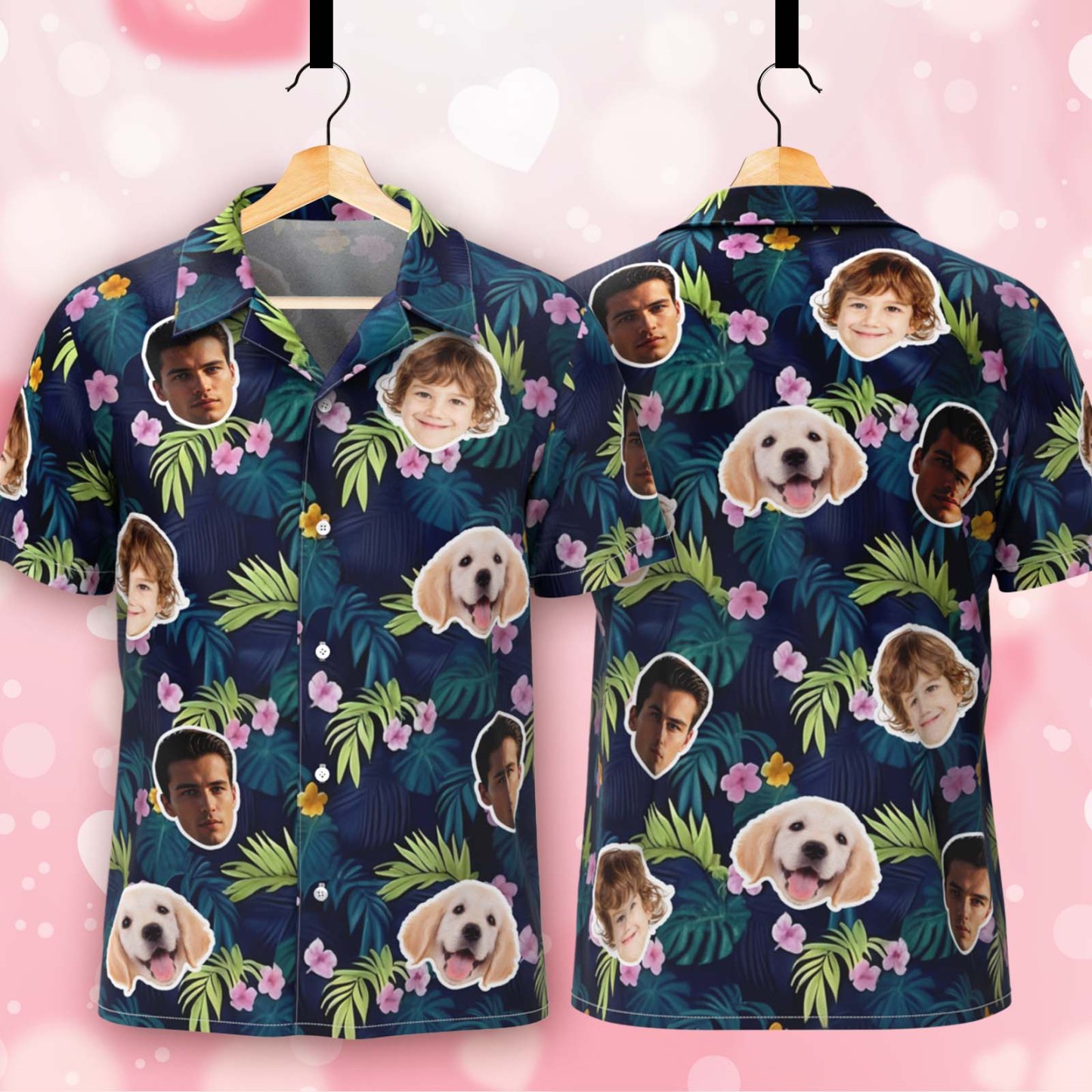 Divertente Camicia Hawaiana Personalizzata Con Foglie, Maglietta Con Foto, Regalo Perfetto Per La Festa Del Papà - 