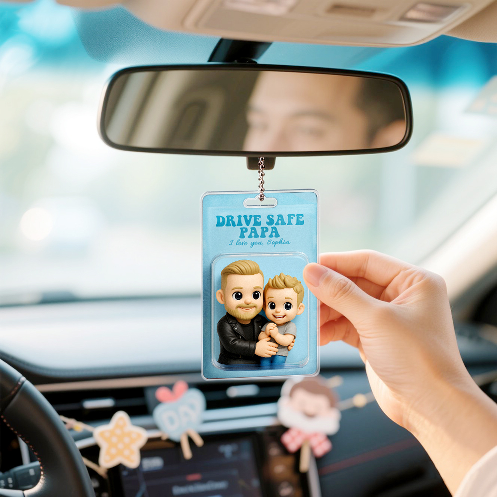 Regalo Personalizzato Per La Festa Del Papà Per Papà Foto Personalizzata Action Figure Ornamento Per Auto Regalo Da Appendere Per Il Nonno Regalo Per Il Nuovo Papà Regali Per Papà Dai Bambini - 