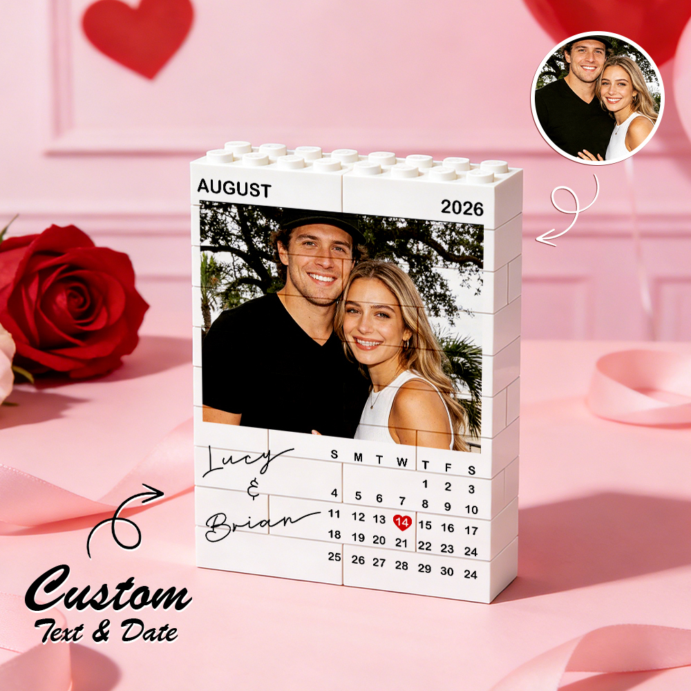 Cornice Puzzle Personalizzata Con Foto In Mattoncini: Costruisci Il Tuo Amore, Un Regalo Romantico Per Coppie Per San Valentino E Anniversari