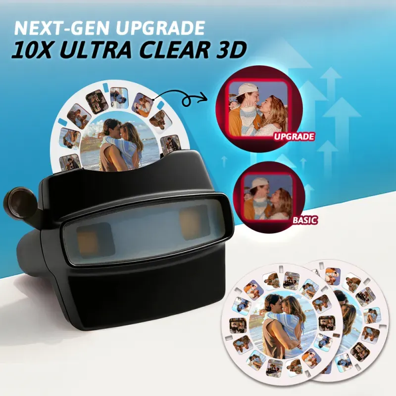 Custom Upgrade 3D Viewfinder and Reel – Personalized Gift with your own photos Text and Photo Viewer Multiple Films Available Valentine's Day Gifts