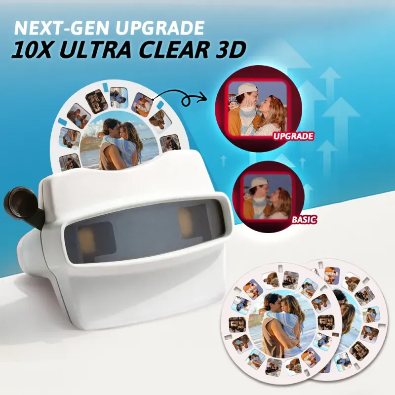Custom Upgrade 3D Viewfinder and Reel – Personalized Gift with your own photos Text and Photo Viewer Multiple Films Available Valentine's Day Gifts
