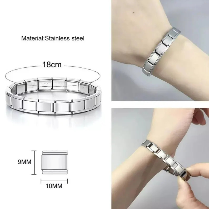 Custom Photo Italian Charm Bracelet Personalized Y2K Stainless Steel Jewelry Gifts for Lover
