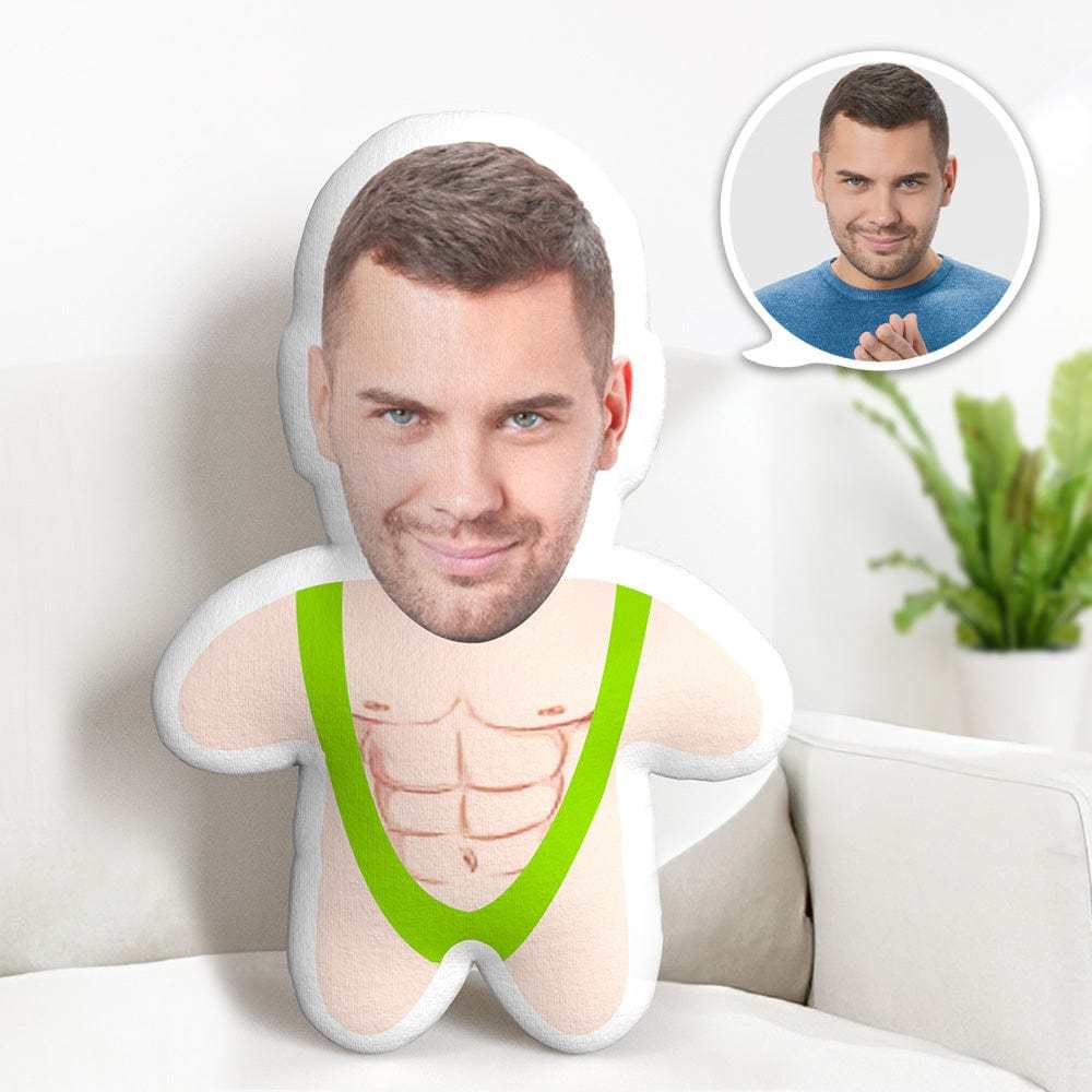 Cuscino Minime Con Volto Mankini, Regali Personalizzati Con Volto, Cuscino Minime Con Foto Personalizzata - 