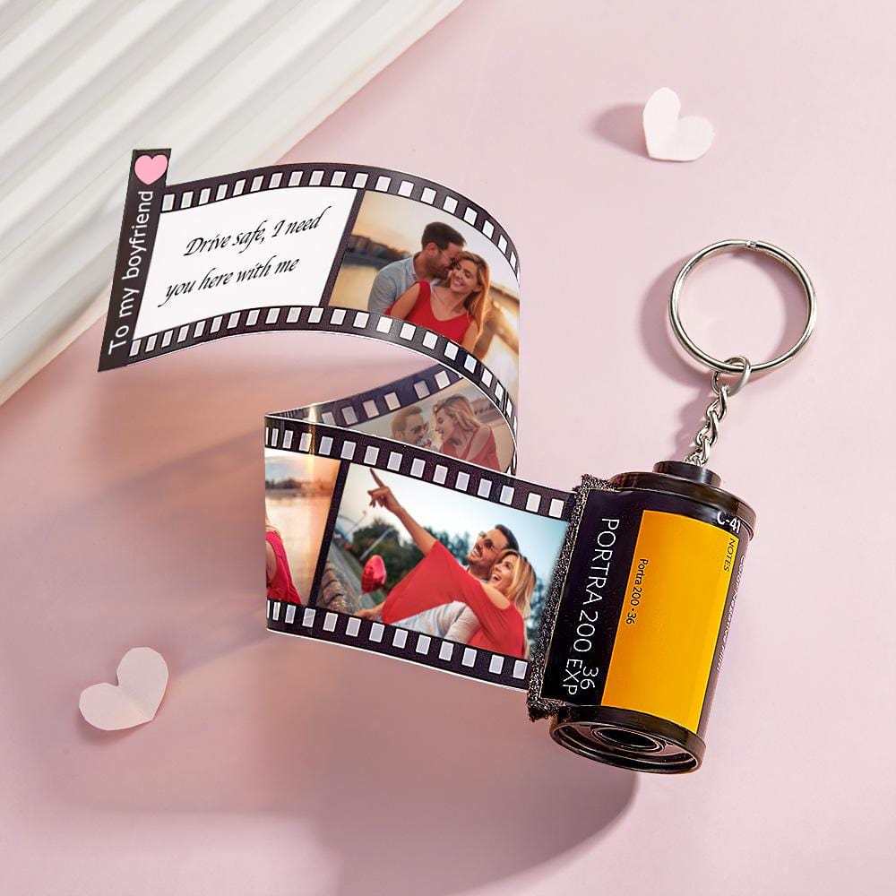 Camera Roll Keychain Drive Safe Film Keychain Gifts for Couple - CustWitUK