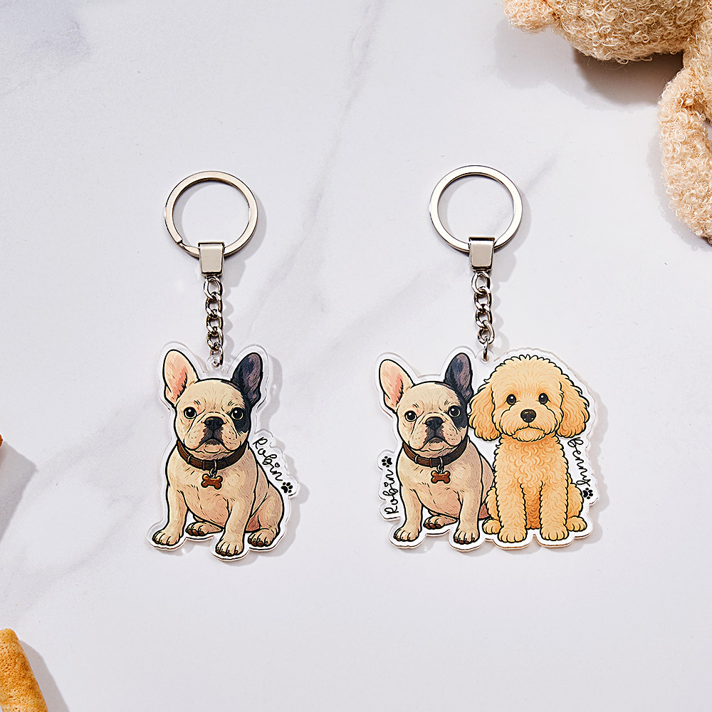 Regali Personalizzati Per Gli Amanti Degli Animali, Portachiavi Con Foto Personalizzata Per Animali Domestici, Portachiavi Con Foto E Nome Del Cane Personalizzato