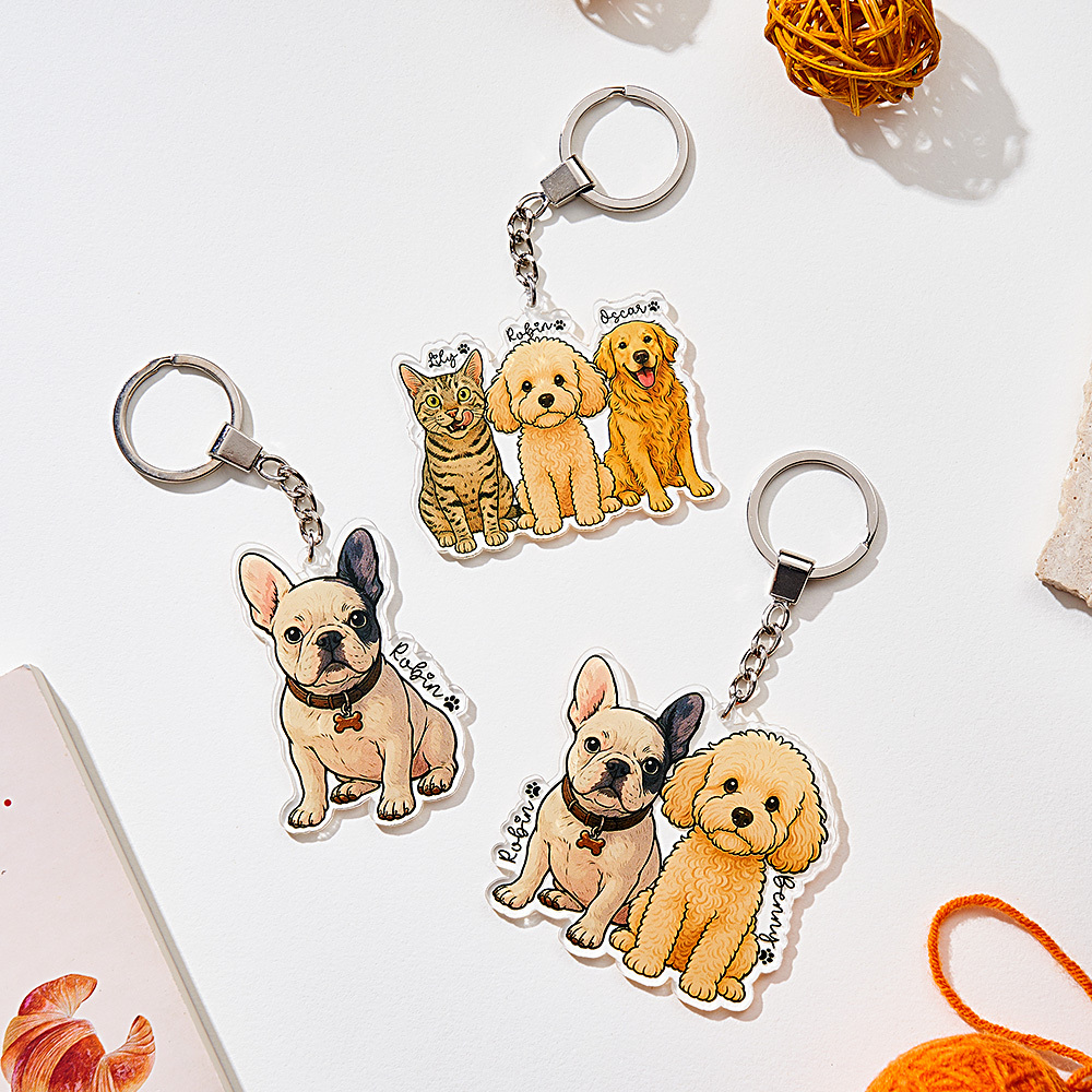 Regali Personalizzati Per Gli Amanti Degli Animali, Portachiavi Con Foto Personalizzata Per Animali Domestici, Portachiavi Con Foto E Nome Del Cane Personalizzato