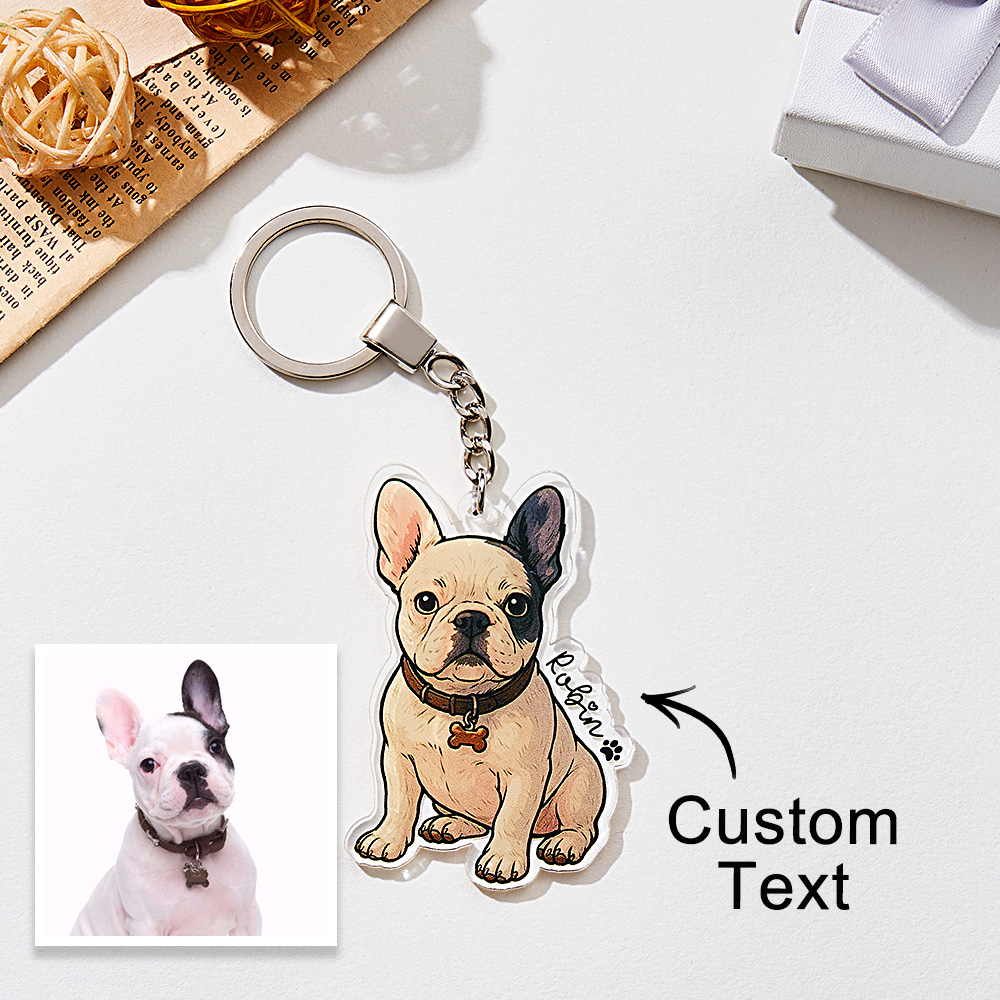 Regali Personalizzati Per Gli Amanti Degli Animali, Portachiavi Con Foto Personalizzata Per Animali Domestici, Portachiavi Con Foto E Nome Del Cane Personalizzato