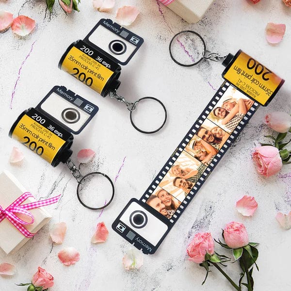 Anniversary Keychain Gift Custom Camera Roll Keychain Film Roll Gift For Him