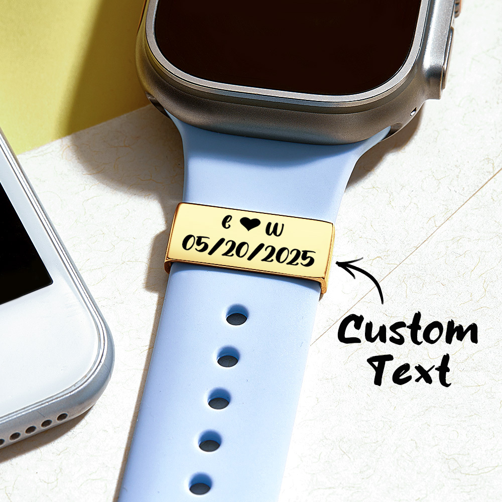Personalized Watch Strap Charm Custom Letters & Date Smartwatch Charm