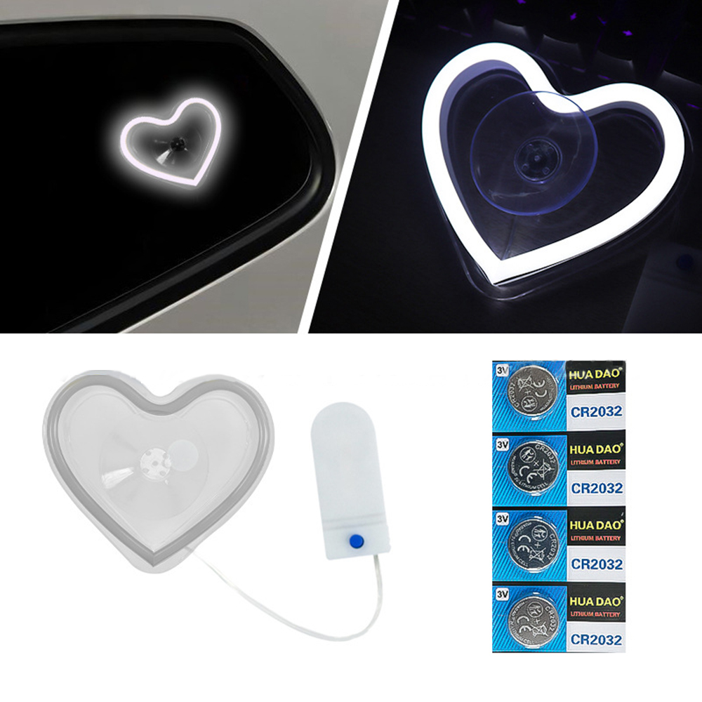 LED Heart Neon Light for Car Triangle Window – Battery Powered Interior Atmosphere Lamp