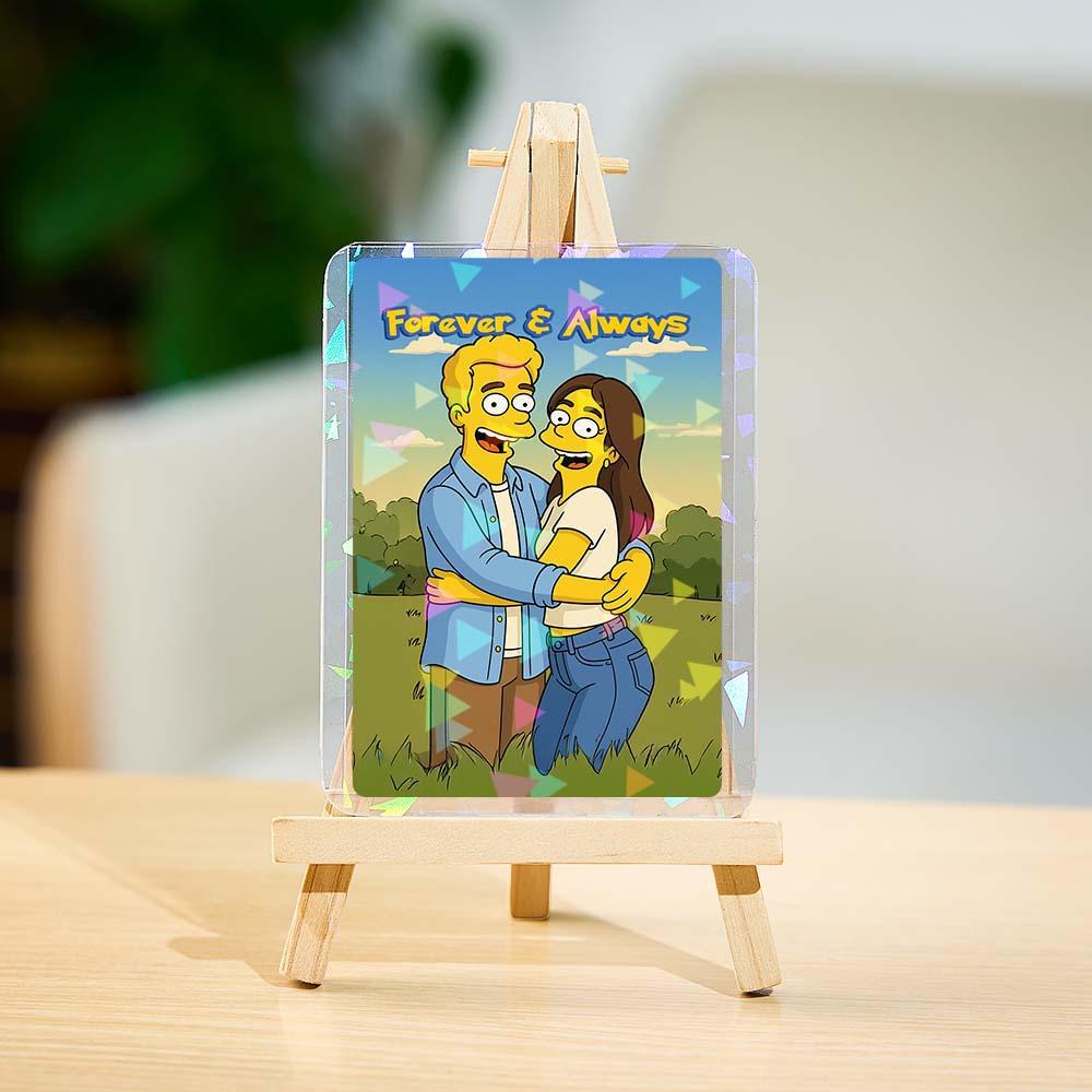 Biglietto D'auguri Personalizzato In Stile Cartone Animato, Regalo Per La Famiglia. Trasforma La Tua Foto In Un Oggetto Da Collezione Unico. - 