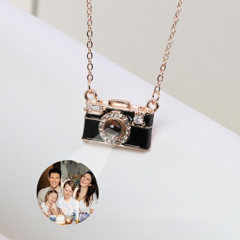 Personalized Photo Necklace Projection Gem Camera Necklace Anniversary Gifts for Her