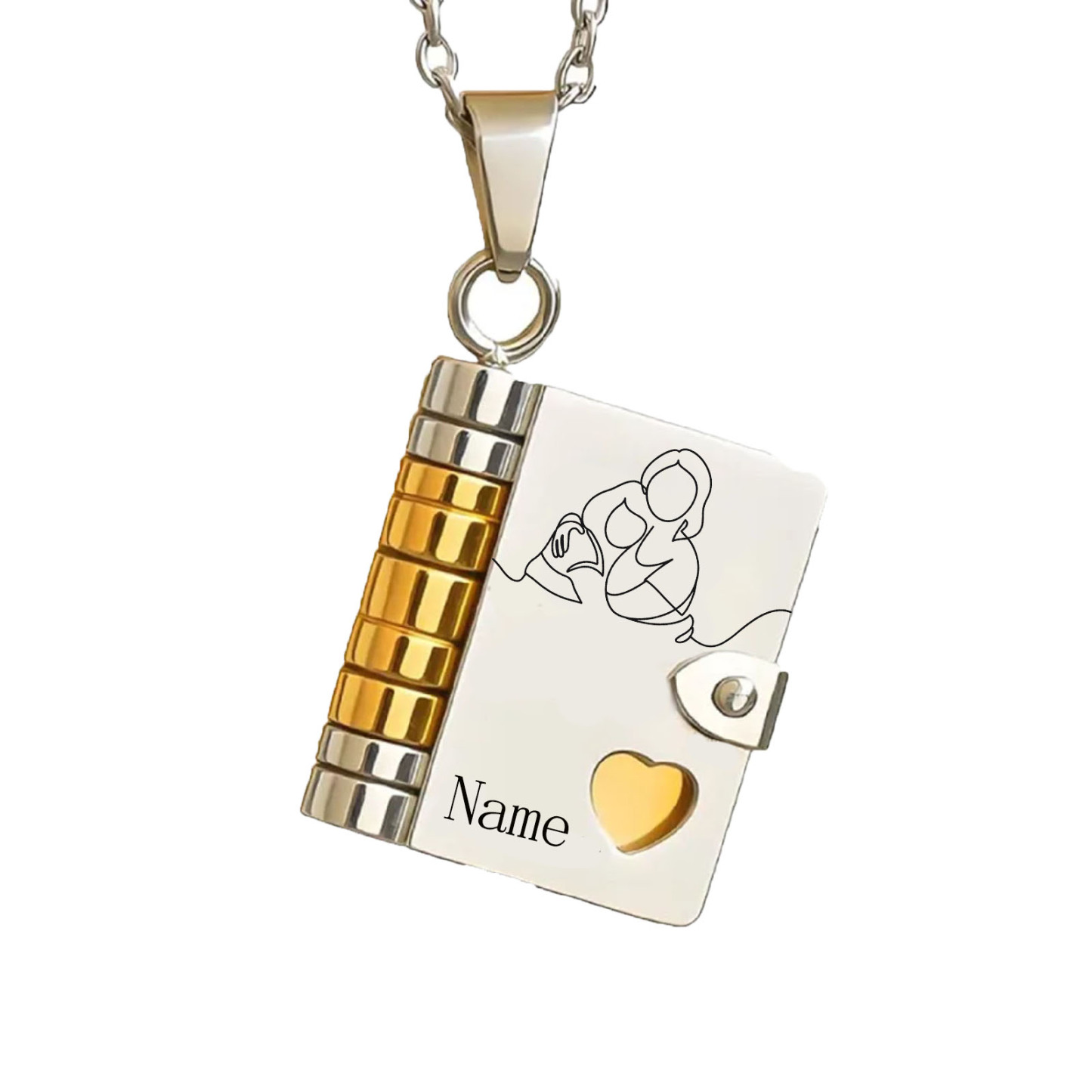 Collana Con Libro A Capitoli Personalizzato Per Nipote, Collana Con Libro 'a Mia Nipote' Con 6 Pagine Incise, Regalo In Acciaio Inossidabile Con Nome Personalizzato Da Parte Della Nipote