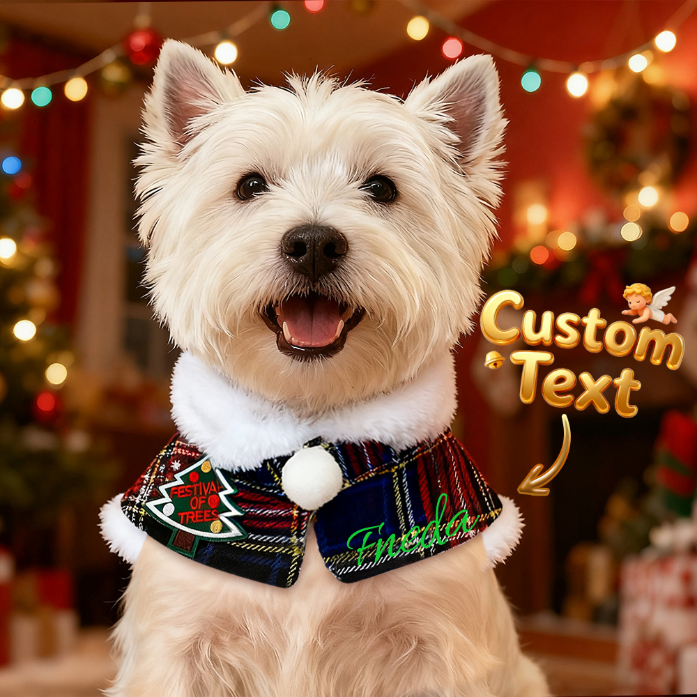 Sciarpa Personalizzata Con Nome Per Animali Domestici E Collare In Peluche, Mantelline Natalizie Per Animali Domestici, Scaldacollo Per Cani E Gatti, Regalo Di Natale Per Gli Amanti Degli Animali