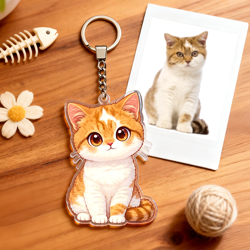 Portachiavi In ​​acrilico Chibi Personalizzati Realizzati Con La Tua Foto Preferita, Perfetti Per Compleanni, Anniversari O Natale