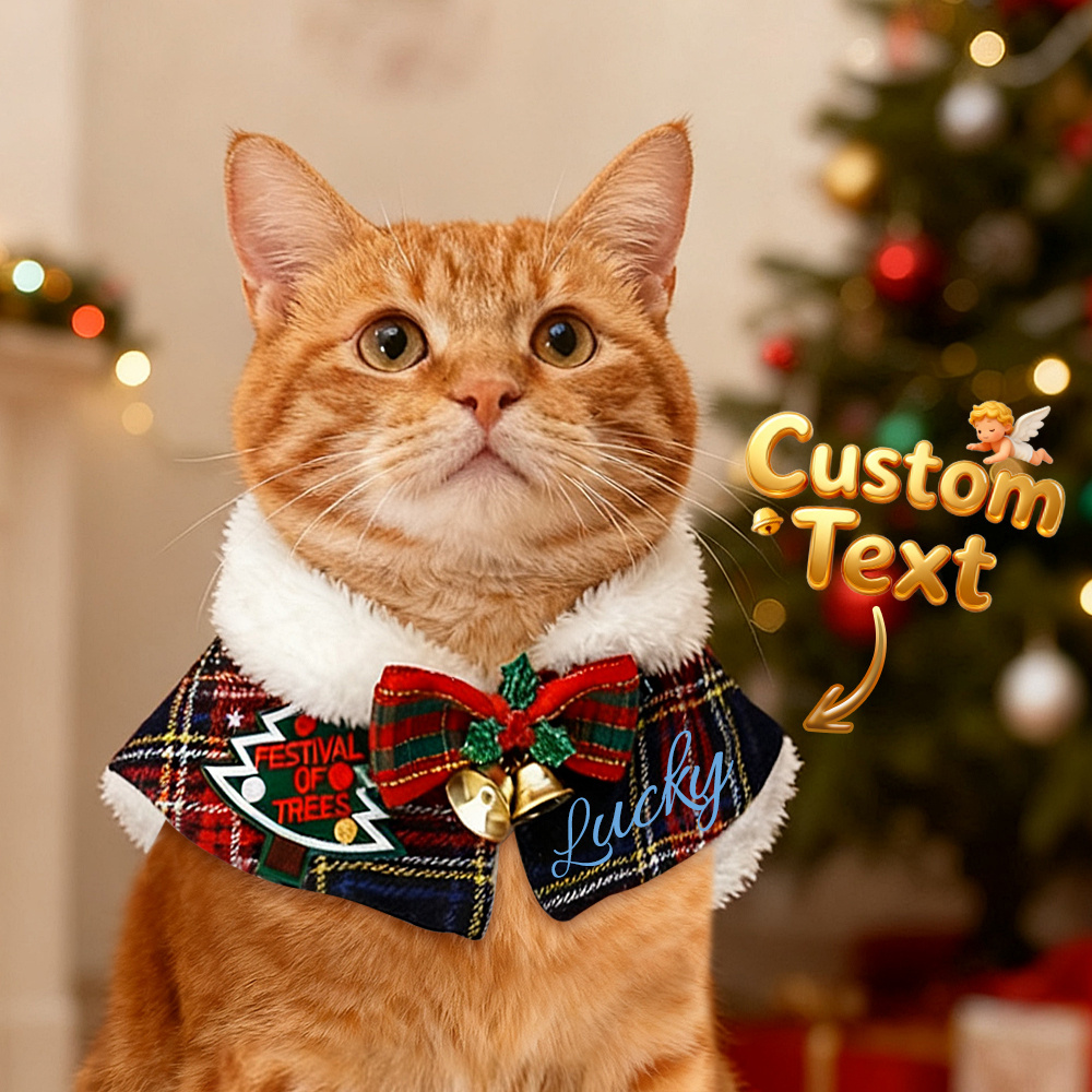 Sciarpa Personalizzata Con Nome Per Animali Domestici E Collare In Peluche, Mantelline Natalizie Per Animali Domestici, Scaldacollo Per Cani E Gatti, Regalo Di Natale Per Gli Amanti Degli Animali