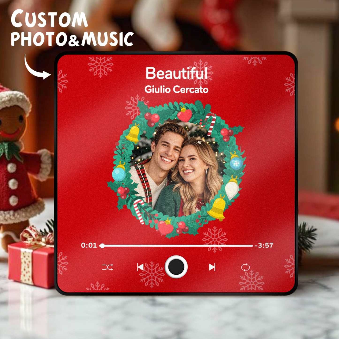 Customized Music Fridge Magnet Personalized Fridge Magnet With Face Photo for Creative Christmas Gift