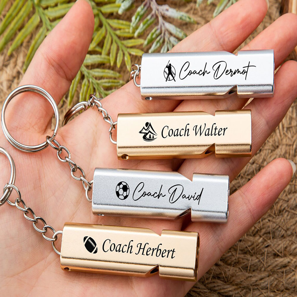 Custom Whistle Keychain Coach Whistle Personalized Gift for Coaches, Teachers & Sports Lover