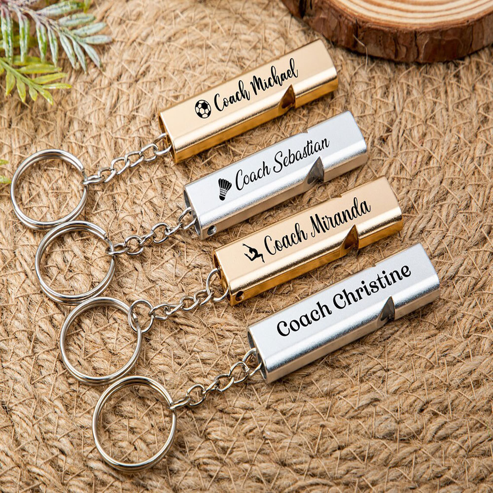 Custom Whistle Keychain Coach Whistle Personalized Gift for Coaches, Teachers & Sports Lover