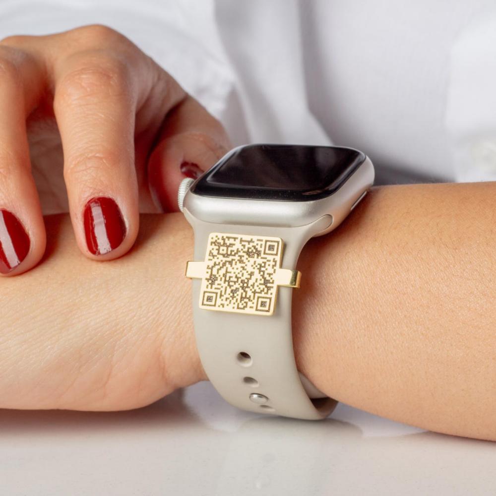 Ciondolo Per Cinturino Con Codice Qr Personalizzato - Accessorio Per Smartwatch Personalizzato Con Perline - 