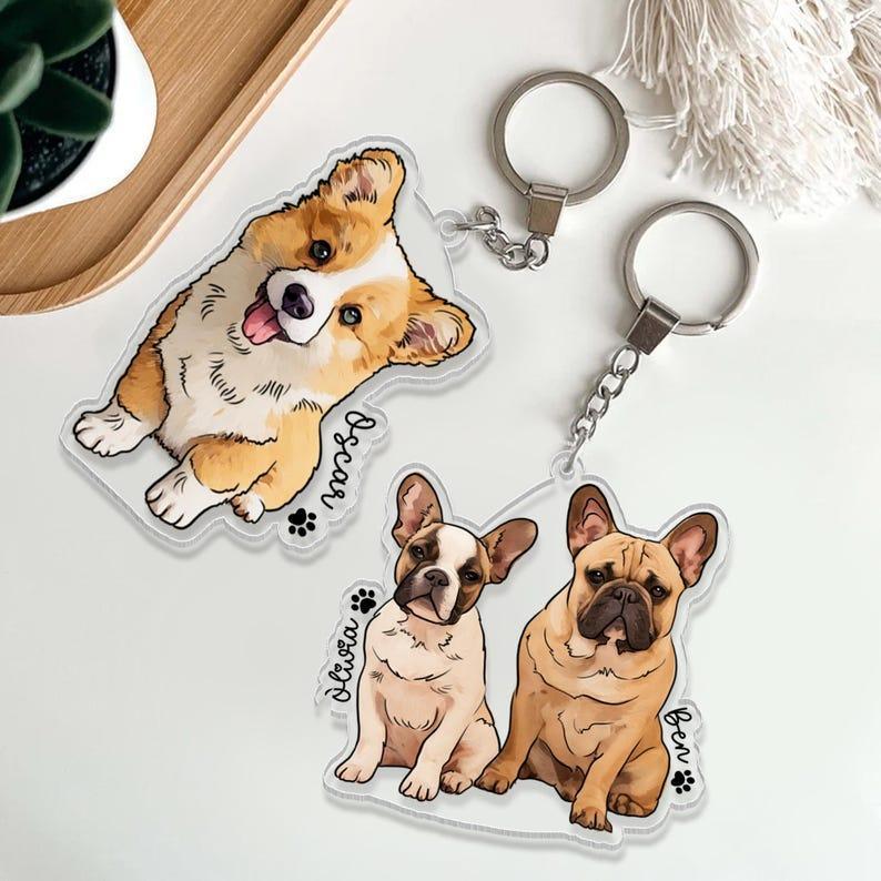 Regali Personalizzati Per Gli Amanti Degli Animali, Portachiavi Con Foto Personalizzata Per Animali Domestici, Portachiavi Con Foto E Nome Del Cane Personalizzato