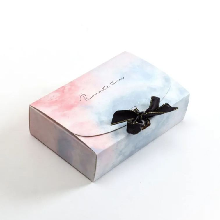 Scatola regalo con motivo marmo blu 18*12*5cm