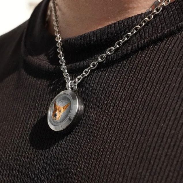 Collana Con Ciondolo In Pelliccia Di Animale Domestico Personalizzata, Collana Con Ciondolo In Pelo Di Cane E Gatto, Gioiello Commemorativo Per Animali Domestici