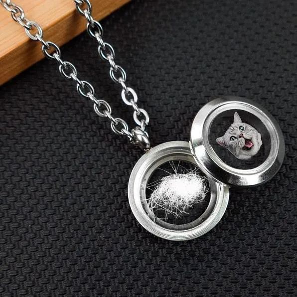 Collana Con Ciondolo In Pelliccia Di Animale Domestico Personalizzata, Collana Con Ciondolo In Pelo Di Cane E Gatto, Gioiello Commemorativo Per Animali Domestici