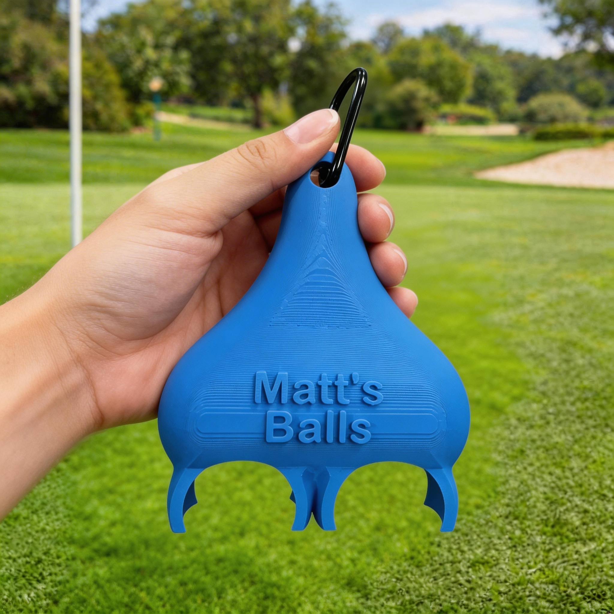 Personalized 3D Printed Text Funny Multicolor Golf Ball Holder with Clip Golf Club Accessory Sports Birthday Christmas Gift for Golf Lover