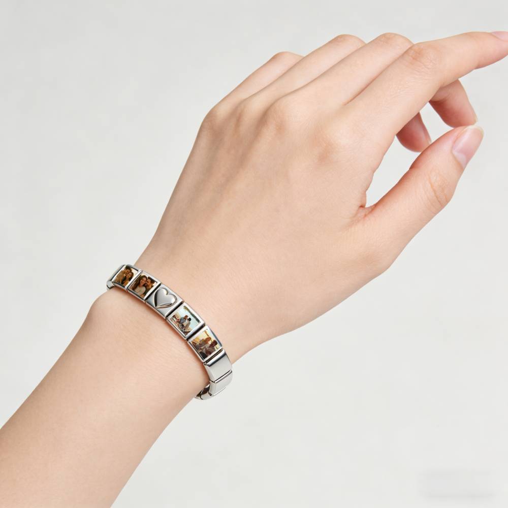 Custom Photo Italian Charm Bracelet Personalized Y2K Stainless Steel Jewelry Gifts for Lover