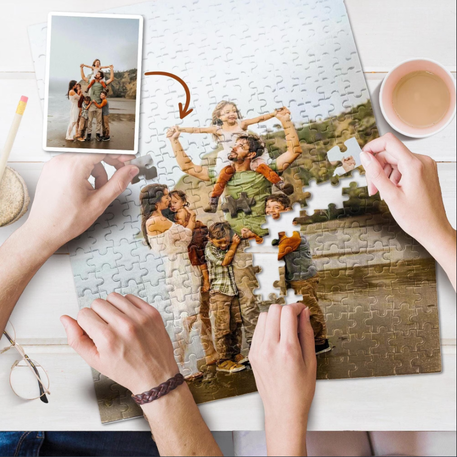 Custom Your Family Christmas Photo Jigsaw Puzzle 35, 150, 300, 500, 1000 Piece