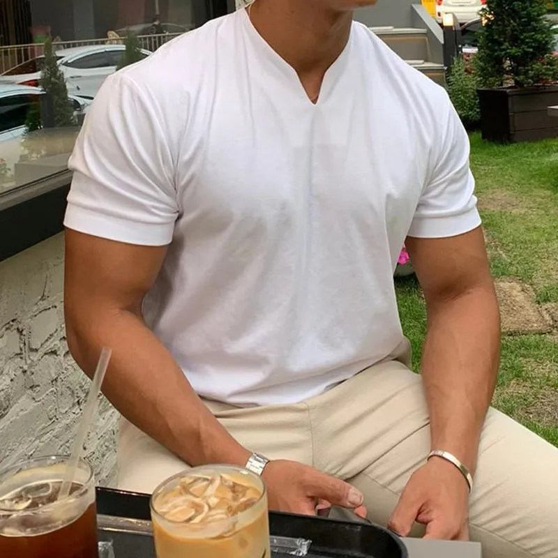 Maglietta fitness a maniche corte da uomo d'affari