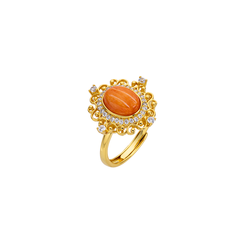 French Vintage Spiny Oyster Ring – Natural Shell Statement Jewelry for Women